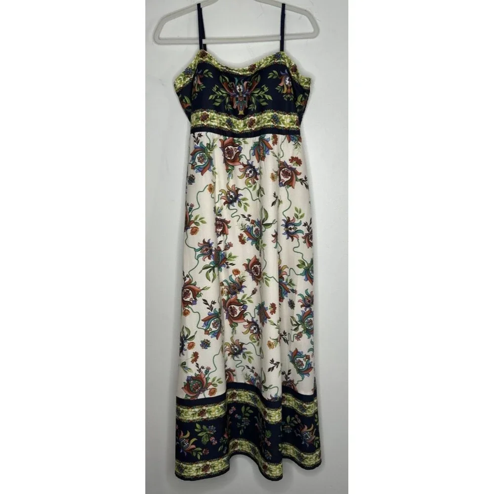Siena Midi Floral Dress Size 14 Built in Bra Adjustable Straps Garden Party - Picture 1 of 9